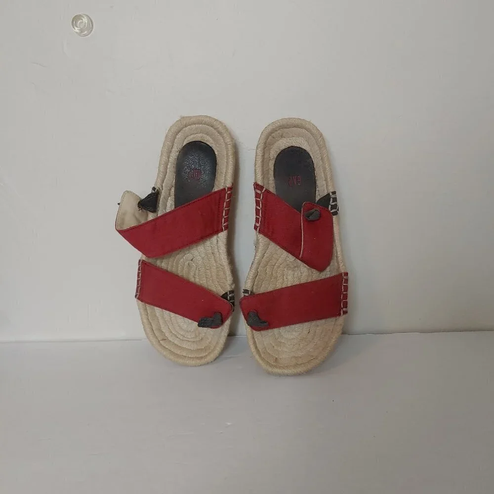 GAP Slip On Platform‎ Espadrilles Sandals Leather Preppy Retro 90's Y2K Boho